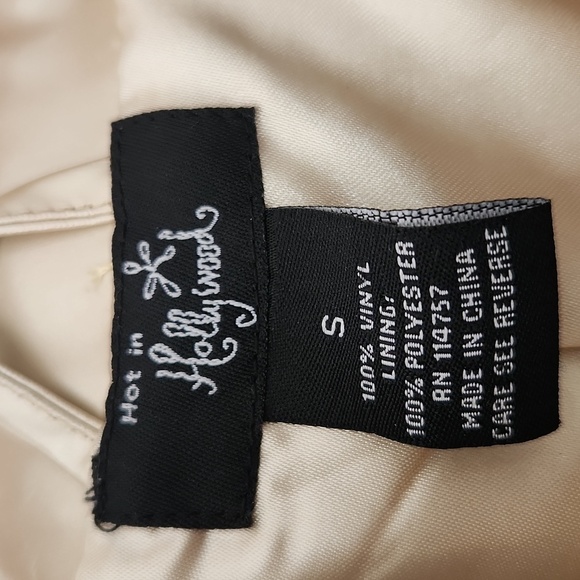 Vintage Y2K Fireman Clasp Vinyl Jacket Gold Trench Coat Hot in Hollywood‎ Size S - Picture 5 of 9